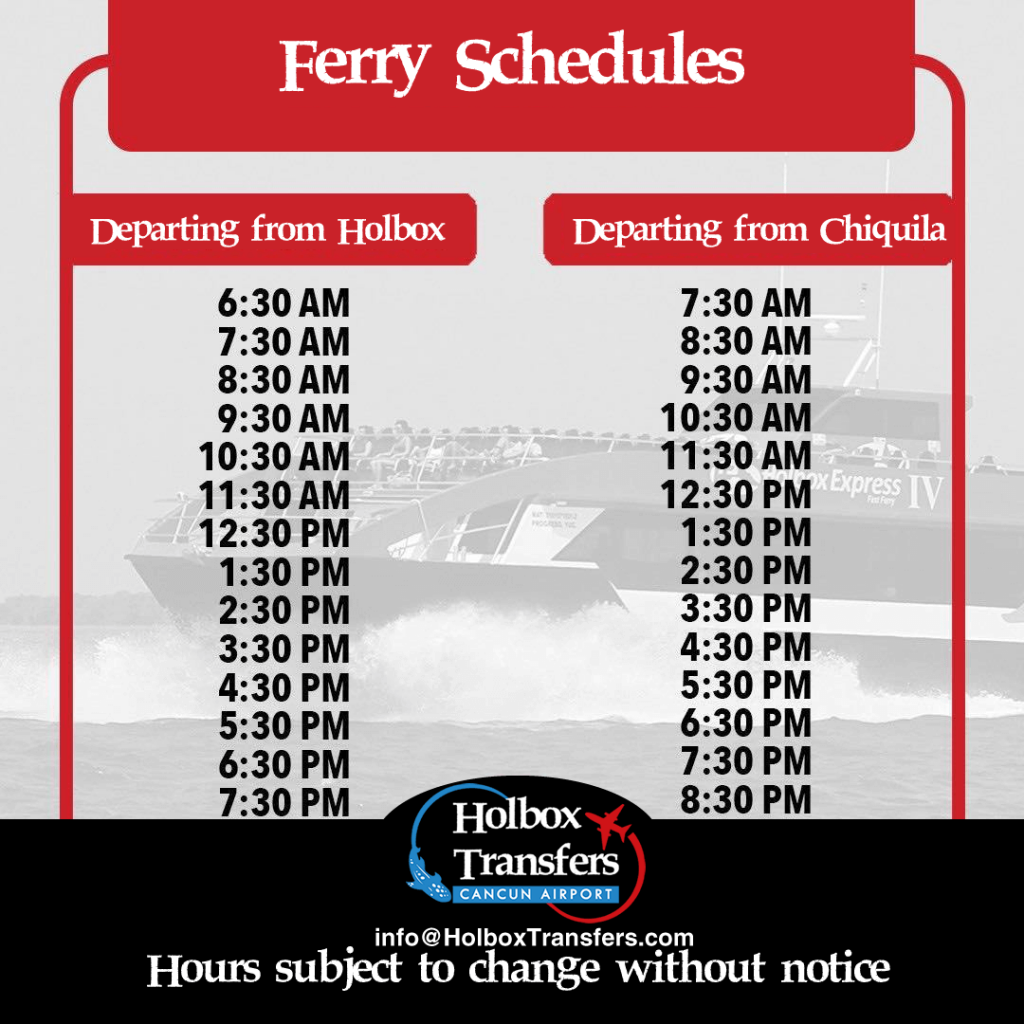 Ferry Shedules Holbox Transportation | Holboxtransfers.com