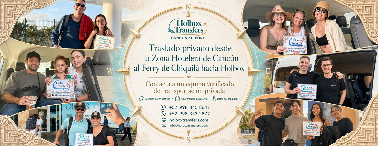 Traslado privado desde la Zona Hotelera de Cancún a Chiquilá Ferry con Holbox Transfers