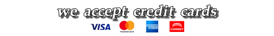 We Accept credit cards